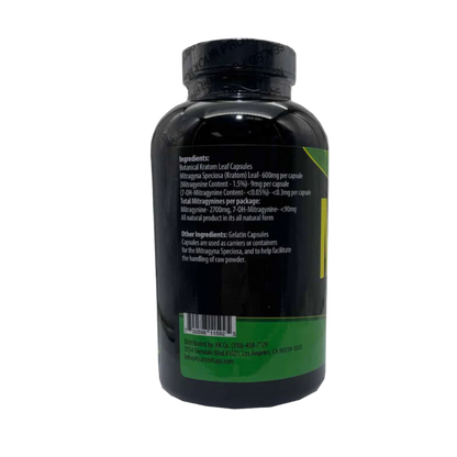 KRATOM KAPS CAPSULES 300CT / 180G - MALAY GREEN VEIN - Seven Tech