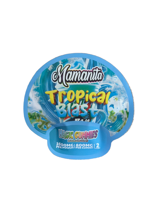 Mamanita Tropical Blast Magic Gummies Mushroom Candy 2pcs 800mg 1600mg Per Pkg