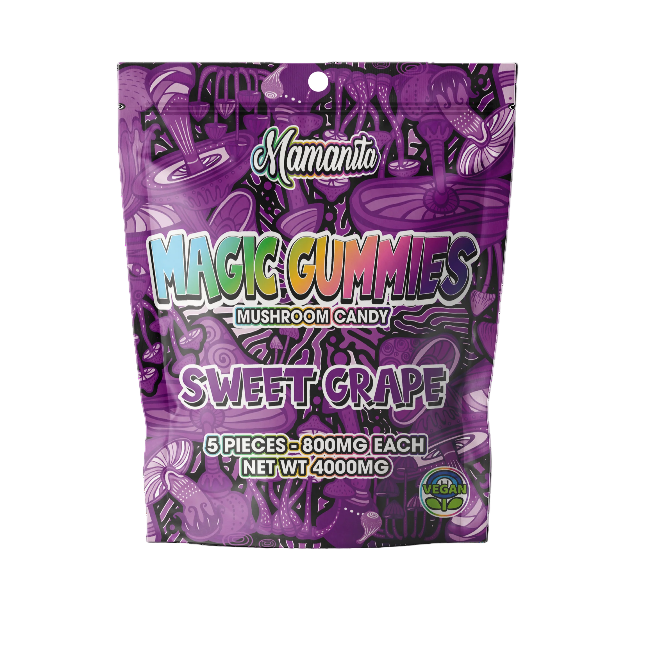 🎁 Mamanita Sweet Grape Magic Gummies Mushroom Candy 2pcs 800mg 1600mg Per Pkg (100% off)