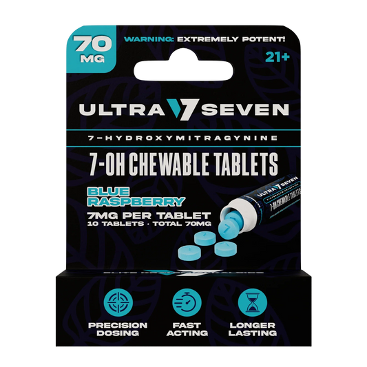 Ultra Seven 10ct 7OH Tabs Blue Raspberry 7mg Per Tablet - Seven Tech
