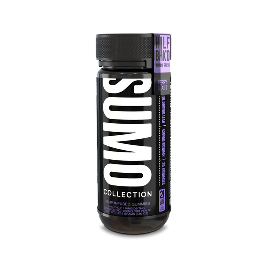 HALF BAK'D D9 SUMO 25CT 420MG PER GUMMY - BERRY BLAST - Seven Tech