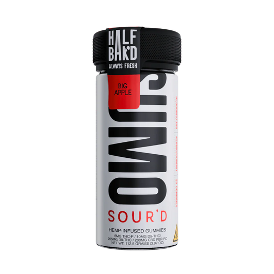HALF BAK'D D9 SUMO SOUR'D 25CT 420MG PER GUMMY - BIG APPLE - Seven Tech