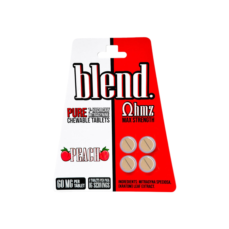 Blend OHMZ 4ct 7OH Chewable Tabs Max Strength Peach 60mg Per Tablets - Seven Tech