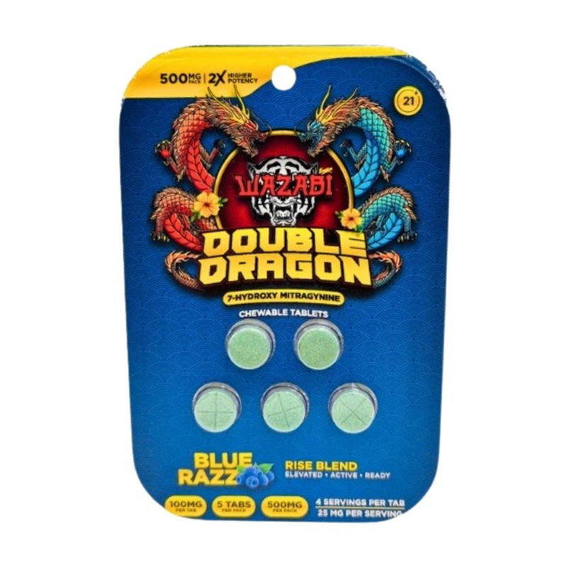 Wazabi Double Dragon 7-Hydroxymitragynine Chewable Tablets 5ct 100mg Per Tablet