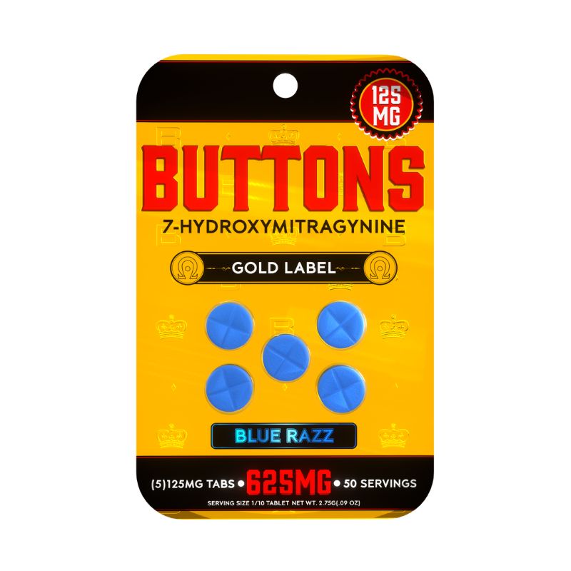 🎁 BUTTONS GOLD LABEL 7-HYDROXYMITRAGYNINE TABLETS 5CT 125MG PER TABLET (100% off)