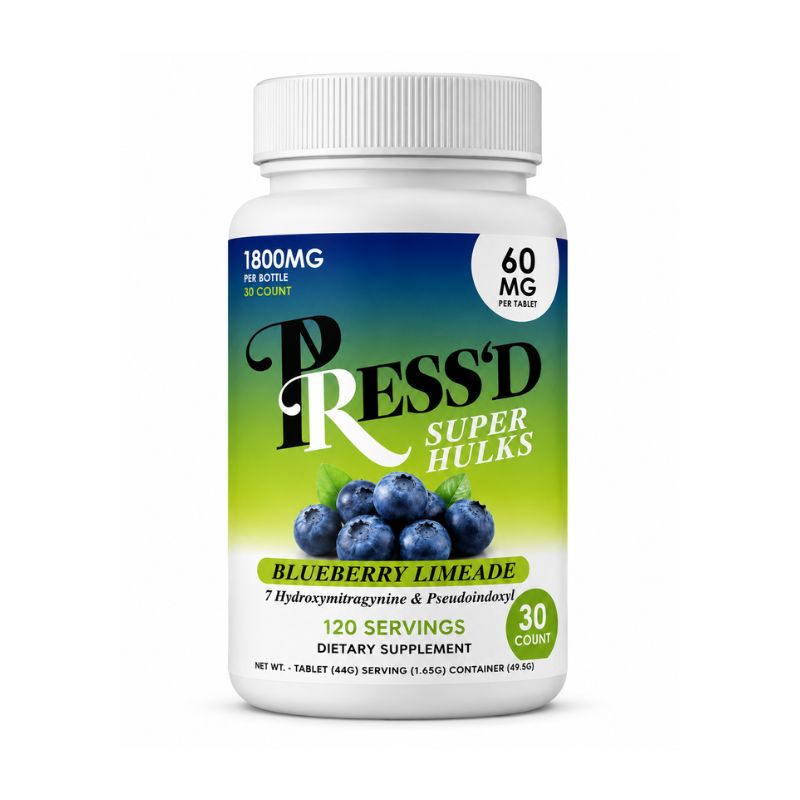 Press'D 7-Hydroxymitragynine + Pseudo Chewable Tablets 30ct 60mg Per Tablet