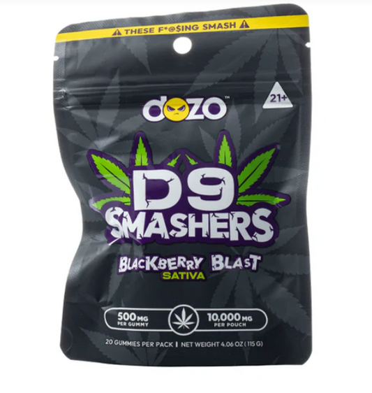 DOZO - D9 SMASHERS GUMMIES - 20 COUNT - BLACKBERRY BLAST - SATIVA