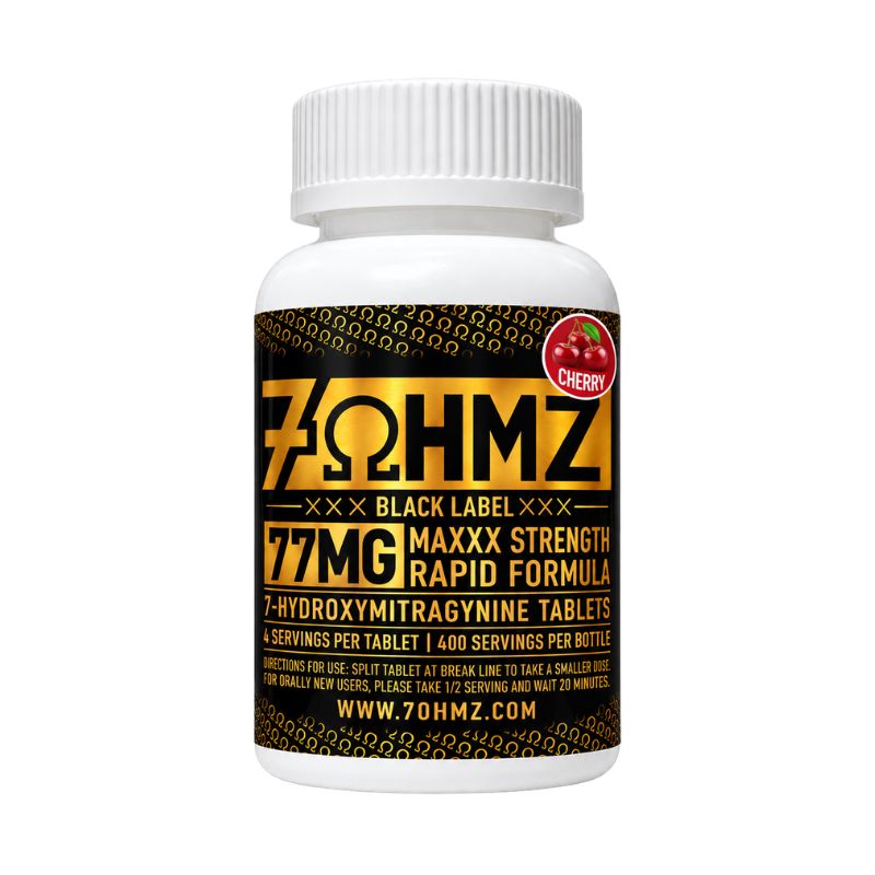 7OHMZ Black Label Maxxx Strength 7-Hydroxymitragynine Tablets 77mg Per Tablet