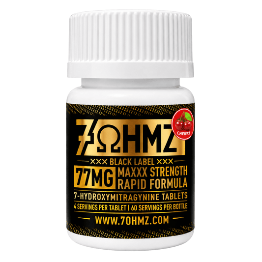 7OHMZ Black Label 7-Hydroxymitragynine Tablets Maxxx Strength 15ct 77mg Per Tablet
