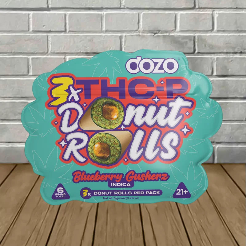 DOZO - THC P DONUT PRE-ROLLS - 3 COUNT - BLUEBERRY GUSHERZ - INDICA - Seven Tech