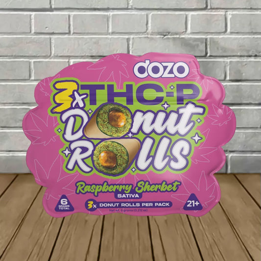 DOZO - THC P DONUT PRE-ROLLS - 3 COUNT - RASPBERRY SHERBET - SATIVA