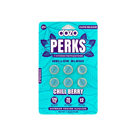 Dozo Perks 6ct 7OH Chewable Tabs Chill Berry 20mg per Tablet - Seven Tech