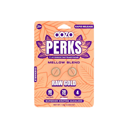 Dozo Perks 2ct 7OH Raw Gold Chewable Tabs 20mg per Tablet - Seven Tech