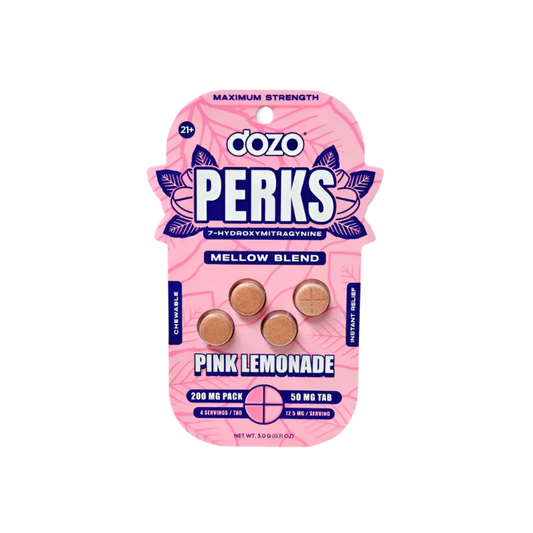 Dozo Perks 4ct 7OH Mellow Blend Pink Lemonade Chewable Tabs 50mg per Tablet - Seven Tech