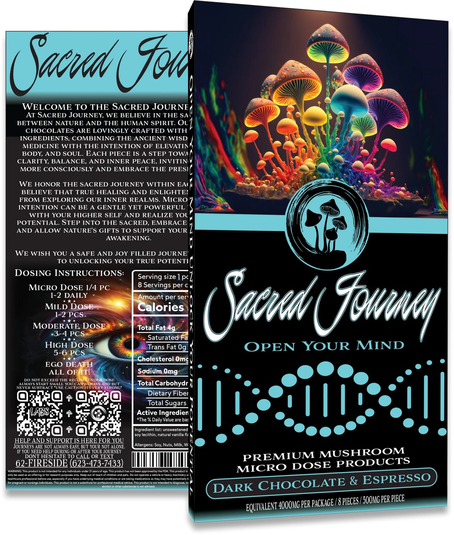 SACRED JAURNEY OPEN YOUR MIND DARK CHOCOLATE & ESPRESSO 4000MG TOTAL
