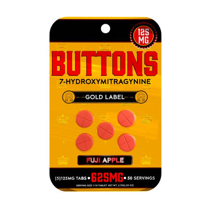 🎁 BUTTONS GOLD LABEL 7-HYDROXYMITRAGYNINE TABLETS 5CT 125MG PER TABLET (100% off)