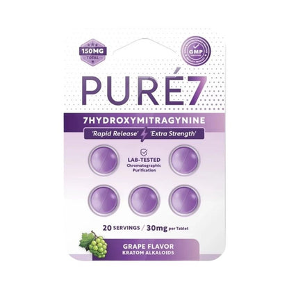 🎁 Pure7 7-Hydroxymitragynine Rapid Release Extra Strength 30mg Per Tablet (100% off)