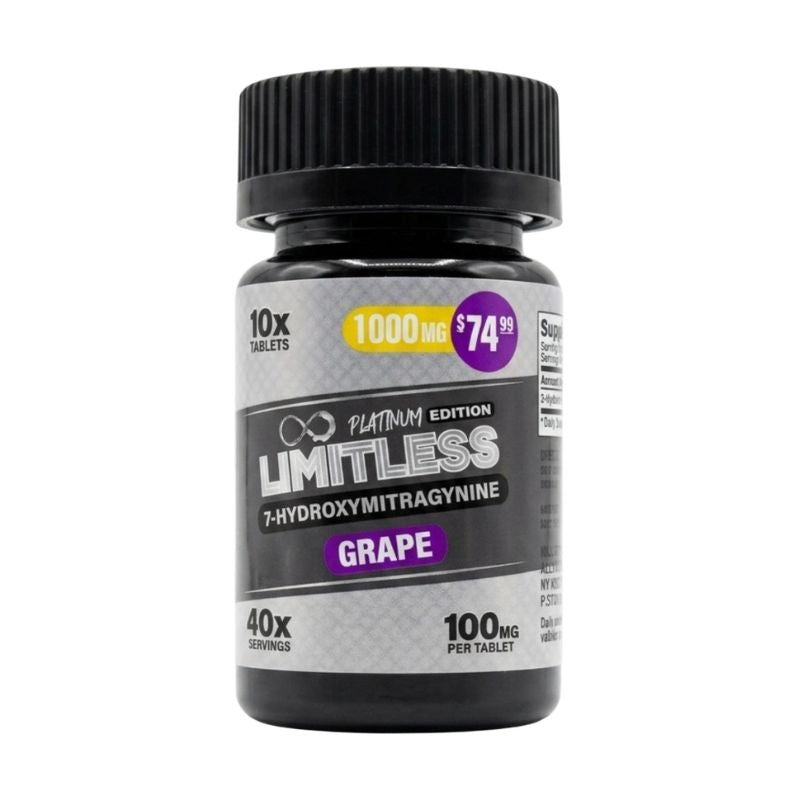 LIMITLESS PLATINUM EDITION 7-HYDROXYMITRAGYNINE TABLETS 10CT 100MG PER TABLET
