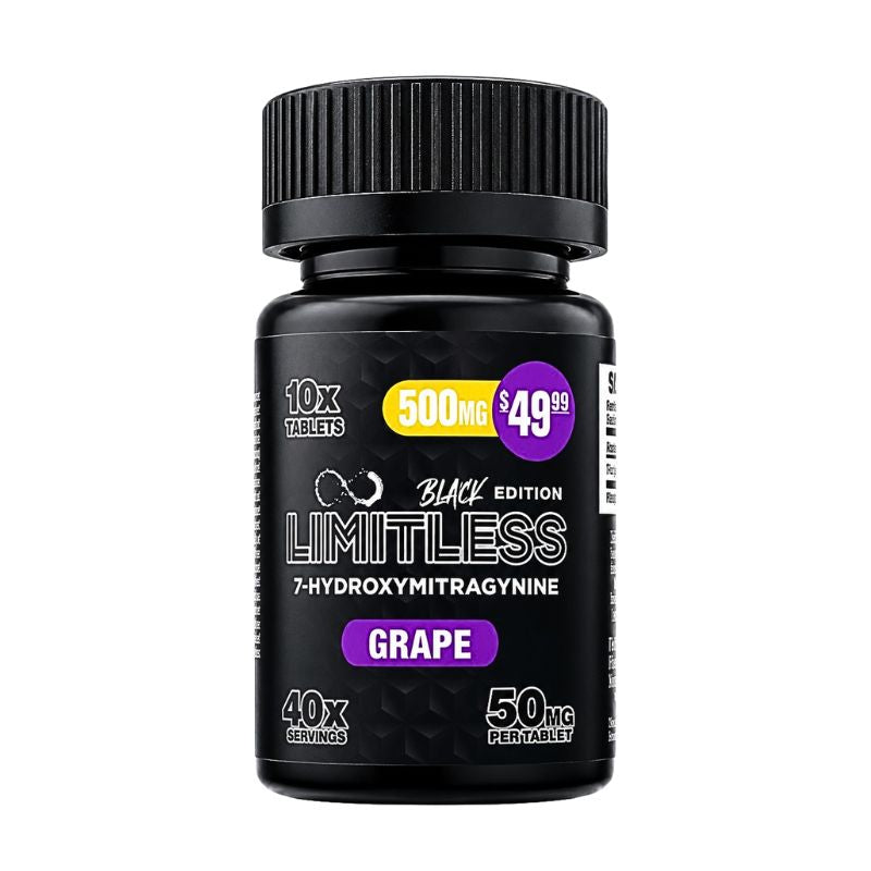 LIMITLESS BLACK EDITION 7-HYDROXYMITRAGYNINE TABLETS 10CT 50MG PER TABLET