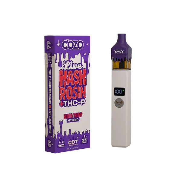 DOZO - LIVE HASH ROSIN + THC-P DIAMONDS 3.5G DISPOSABLES - BUBBA TRUMP - INDICA - Seven Tech