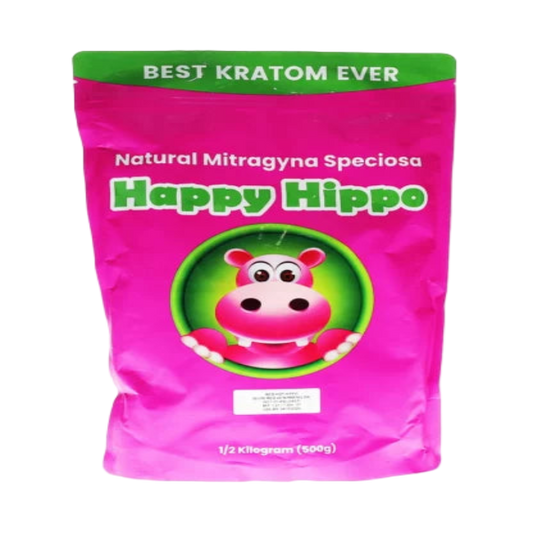 HAPPY HIPPO KRATOM POWDER 500G / 17.6OZ - RED HOT HIPPO (RED MAENG DA)