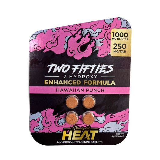 Straight Heat Two Fifties 7-Hydroxymitragynine Tablets 4ct 250mg Per Tablet