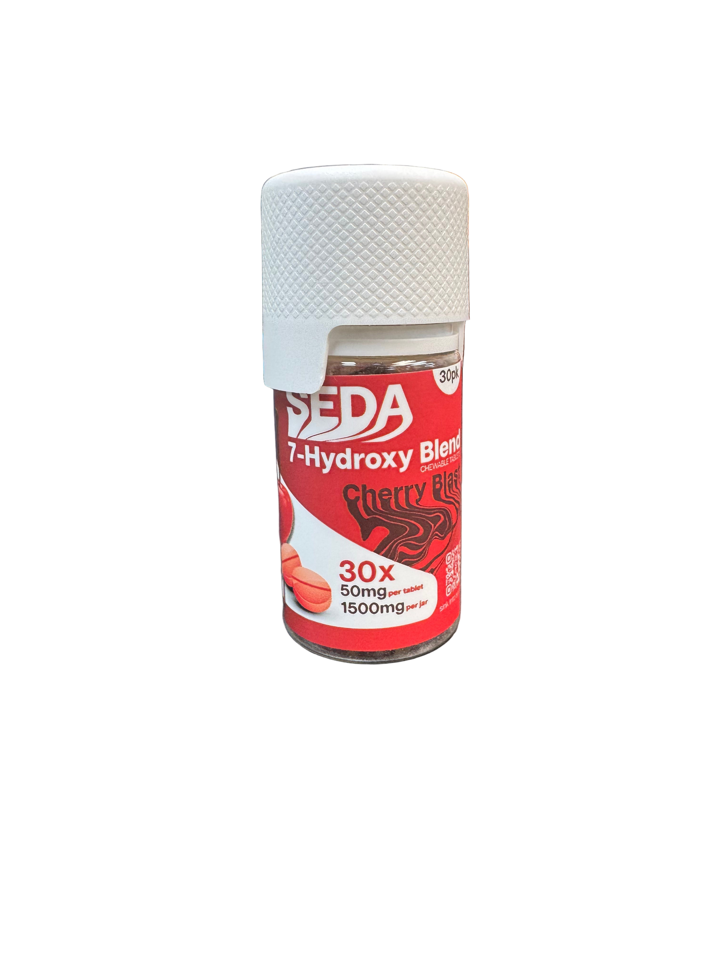 SEDA 7-HYDROXYMITRAGYNINE CHEWABLE TABLETS JAR 50MG 30CT - CHERRY BLAST