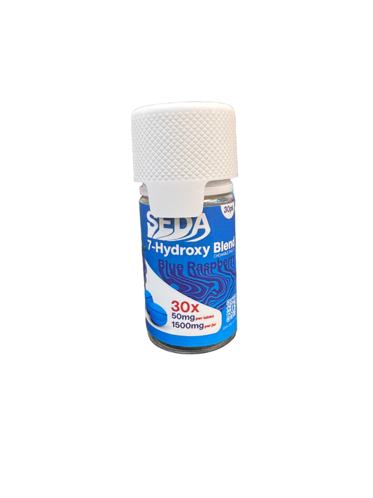 SEDA 7-HYDROXYMITRAGYNINE CHEWABLE TABLETS JAR 50MG 30CT - BLUE RASPBERRY