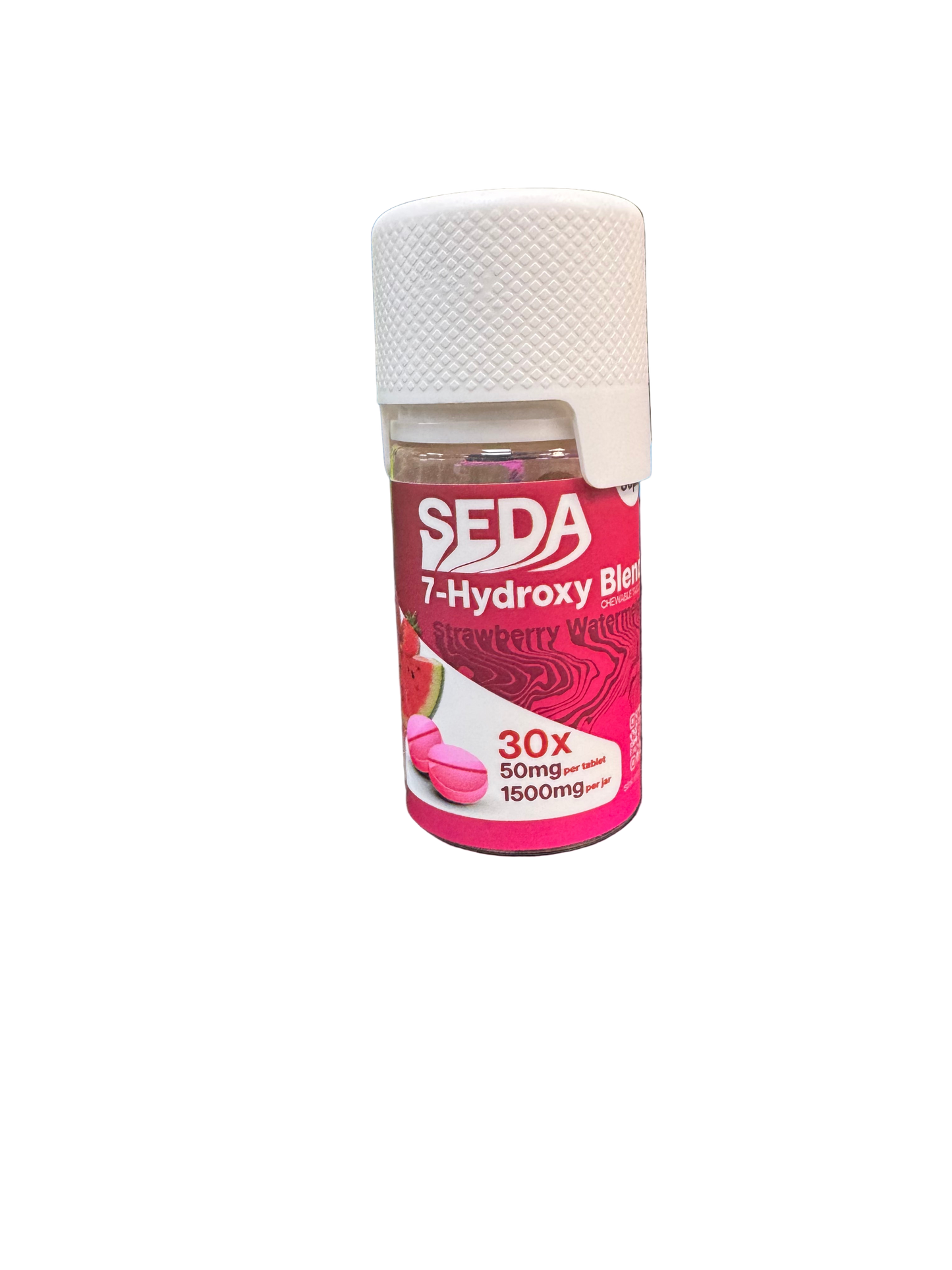 SEDA 7-HYDROXYMITRAGYNINE CHEWABLE TABLETS JAR 50MG 30CT - STRAWBERRY WATERMELON