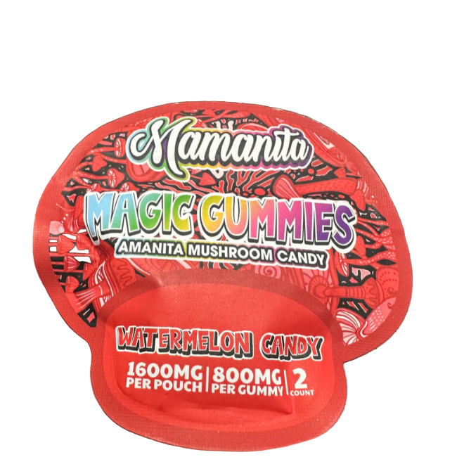 Mamanita Watermelon Candy Magic Gummies Mushroom Candy 2pcs 800mg 1600mg Per Pkg