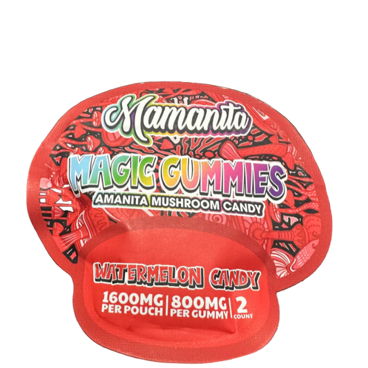 Mamanita Watermelon Candy Magic Gummies Mushroom Candy 2pcs 800mg 1600mg Per Pkg