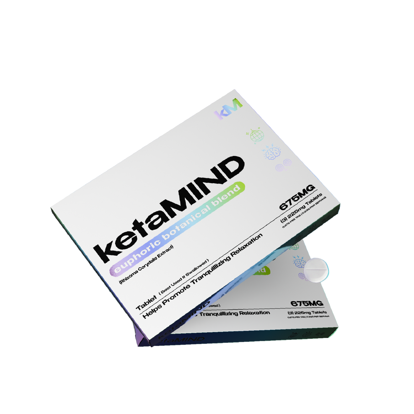 KetaMIND Euphoric Botanical Blend - Natural Relaxation Tablets (675mg, 3-Pack) - Seven Tech