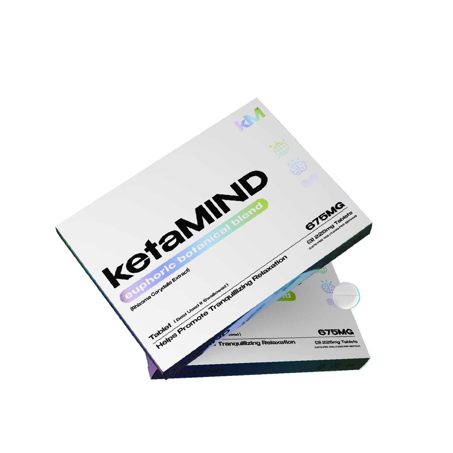 KetaMIND Euphoric Botanical Blend - Natural Relaxation Tablets (675mg, 3-Pack) - Seven Tech