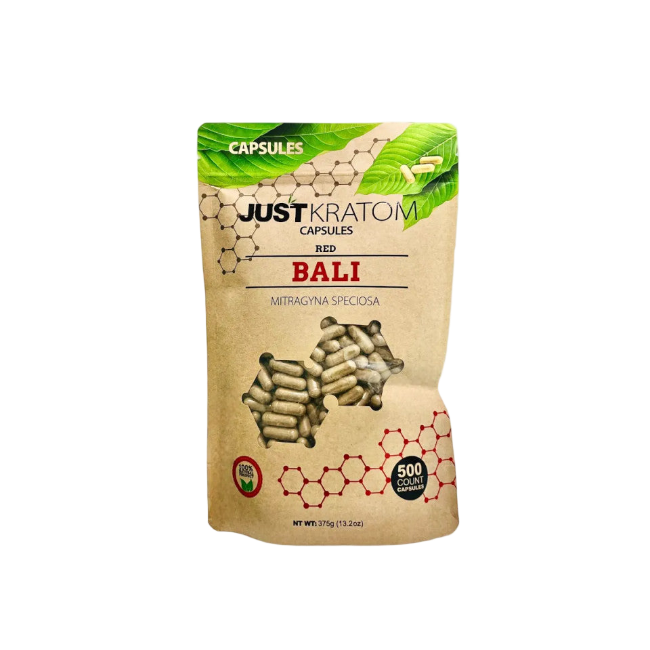 JUST KRATOM CAPSULES 500CT - BALI RED VEIN
