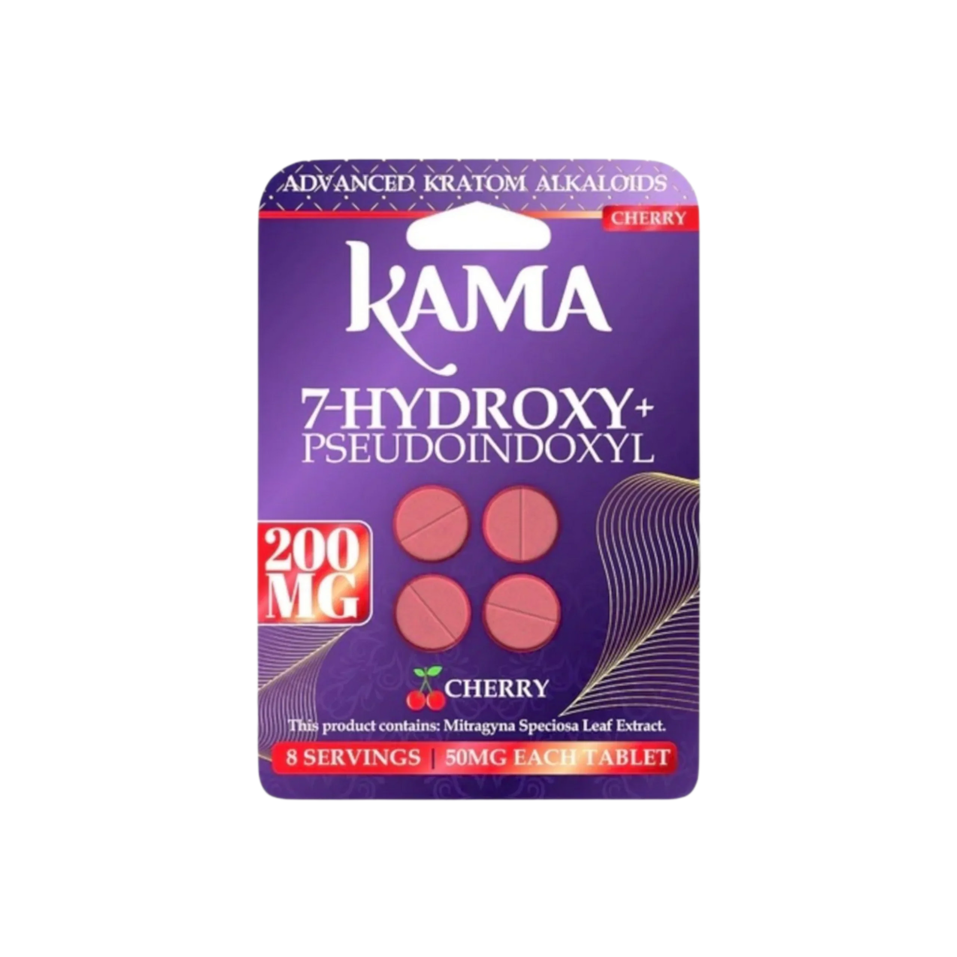 KAMA 4ct 7OH + Psuedoindoxyl Tabs Cherry 50mg per Tablet - Seven Tech