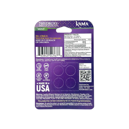 KAMA 4ct 7OH + Psuedoindoxyl Tabs Mint 50mg per Tablet - Seven Tech