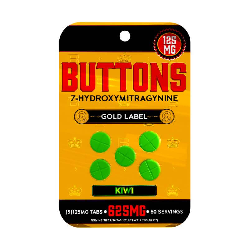🎁 BUTTONS GOLD LABEL 7-HYDROXYMITRAGYNINE TABLETS 5CT 125MG PER TABLET (100% off)