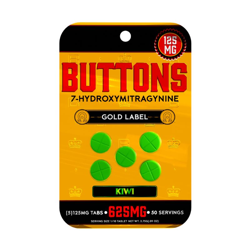 BUTTONS GOLD LABEL 7-HYDROXYMITRAGYNINE TABLETS 5CT 125MG PER TABLET