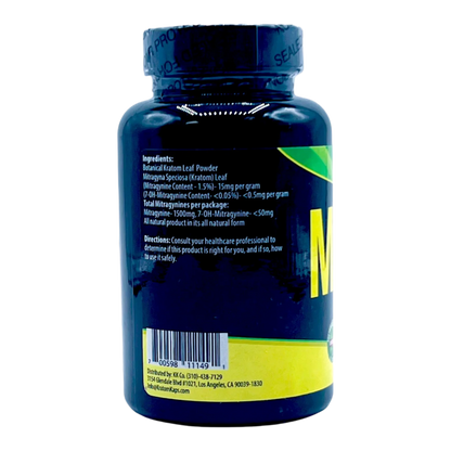 KRATOM KAPS POWDER 100G - MALAY GREEN VEIN - Seven Tech