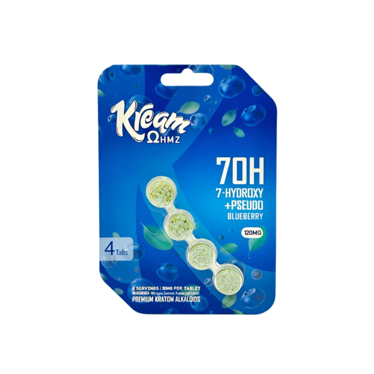 Kream 4ct 7OH + Psuedo Blueberry Chewable Tabs 30mg per Tablet - Seven Tech