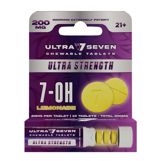 Ultra Seven 10ct 7OH Tabs Ultra Strength Lemonade 20mg Per Tablet - Seven Tech