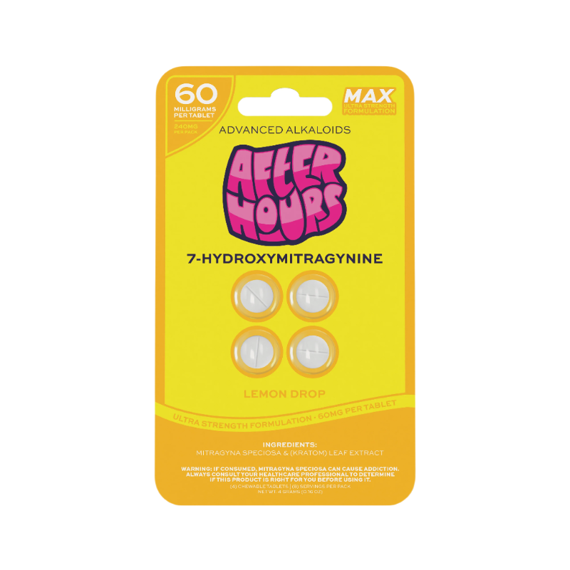 After Hours 4ct 7OH Chewable Tabs Lemon Drop 60mg per Tablet