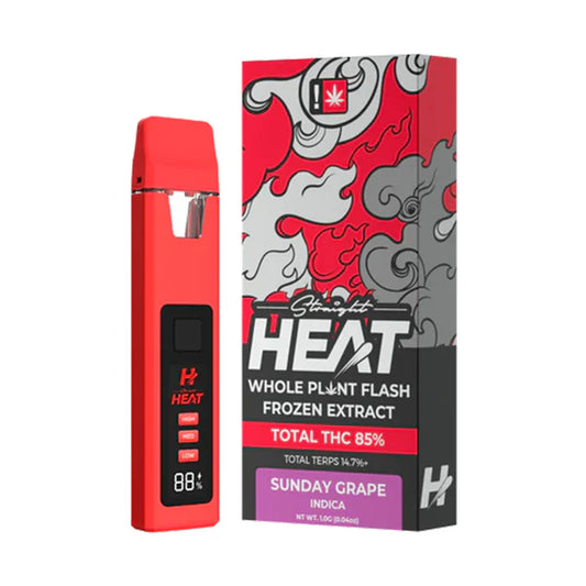 STRAIGHT HEAT WHOLE PLANT FLASH FROZEN EXTRACT 1G DISPOSABLE – SUNDAY GRAPE INDICA