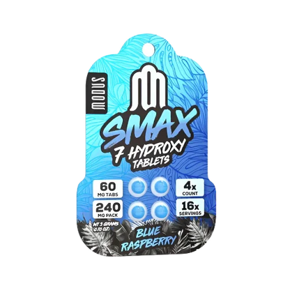 Modus Smax 4ct 7OH Blue Raspberry 60mg Per Tablet - Seven Tech