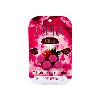 OPIA 4ct 7OH Chewable Tabs Sour Strawberry 60mg Per Tablets - Seven Tech