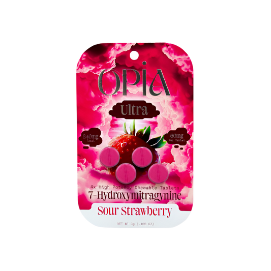 OPIA 4ct 7OH Chewable Tabs Sour Strawberry 60mg Per Tablets - Seven Tech