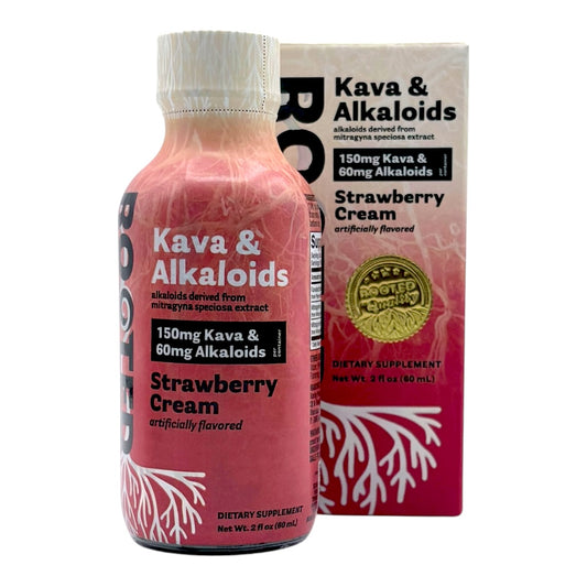 ROOTED KAVA & ALKALOIDS SHOTS 60ML 150MG KAVA / 60MG ALKALOIDS - STRAWBERRY CREAM - Seven Tech