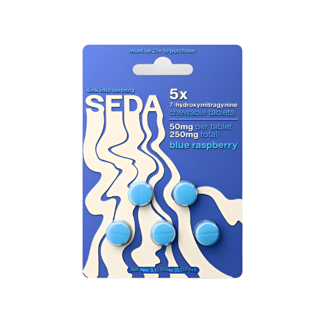 SEDA 5ct 7OH Chewable Tabs Blue Raspberry 50mg Per Tablets - Seven Tech
