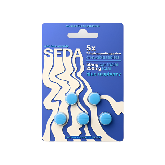 SEDA 5ct 7OH Chewable Tabs Blue Raspberry 50mg Per Tablets - Seven Tech