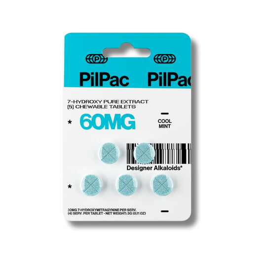 PILPAC DESIGNER ALKALOIDS 7- HYDROXY CHEWABLE COOL MINT TABLETS 60MG